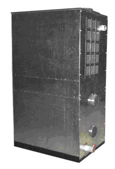 котел наружного размещения КСУВ 100, с атмосферной горелкой, внешнее исполнение, вид сзади.